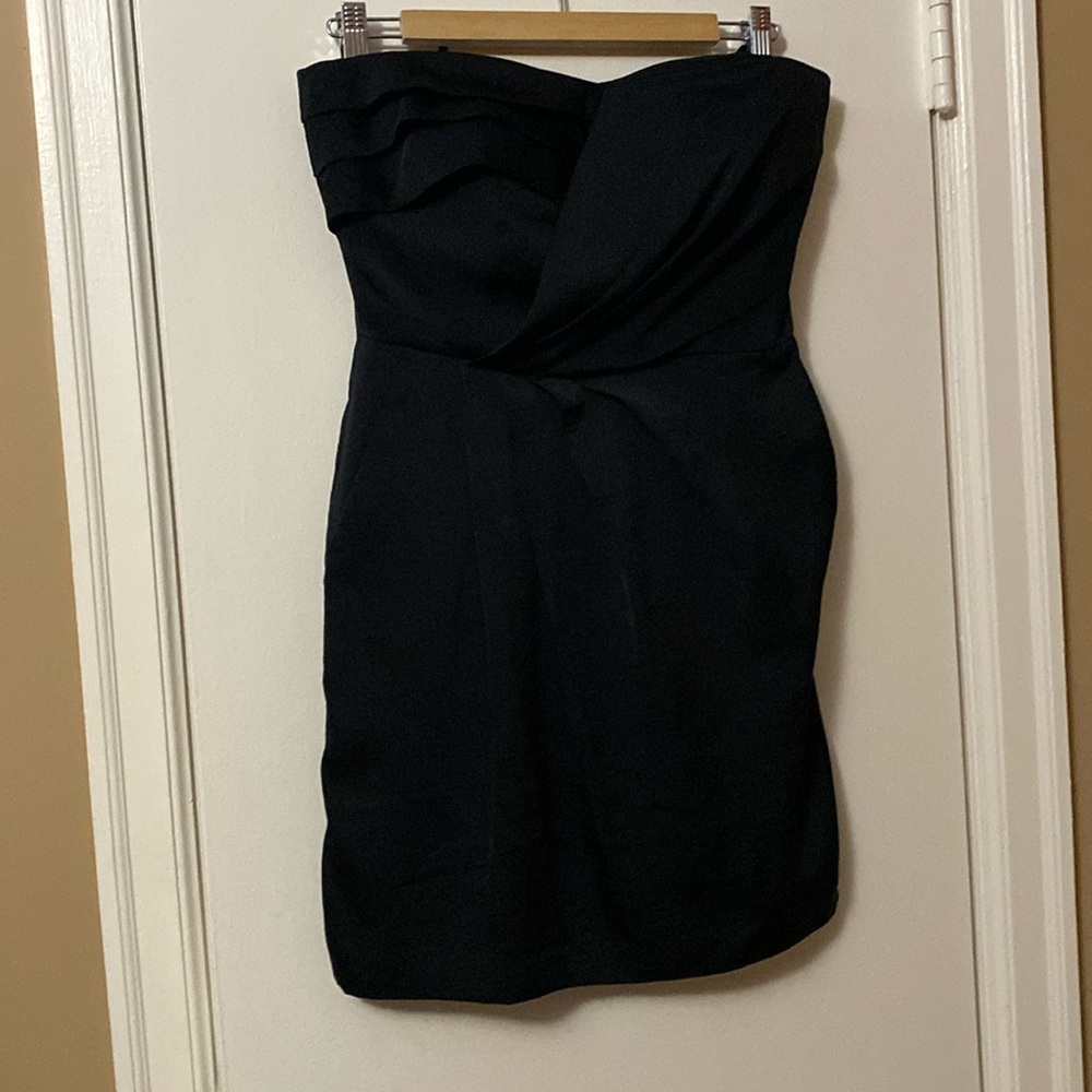 NWOT BCBGeneration strapless black‎ dress LBD with pockets ruching